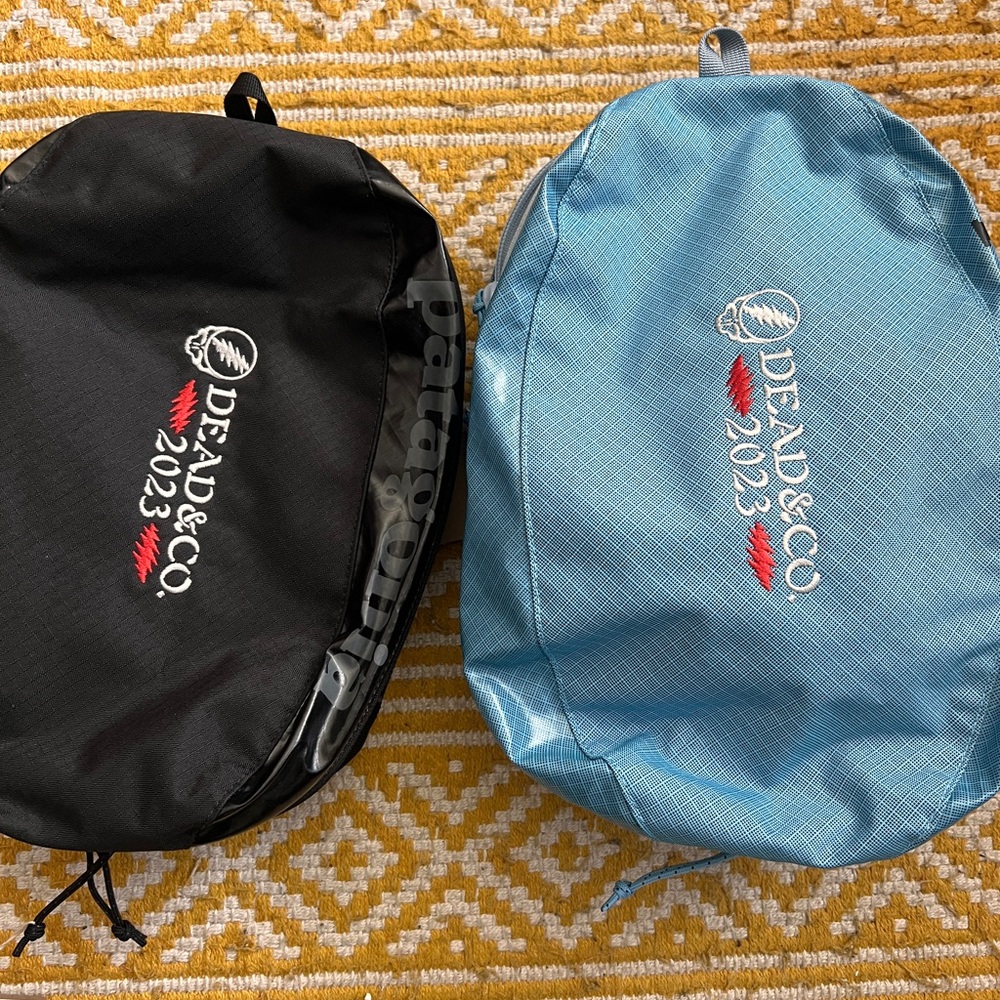 The Final Tour Dead & Co Summer 2023 Patagonia travel bag with goodies